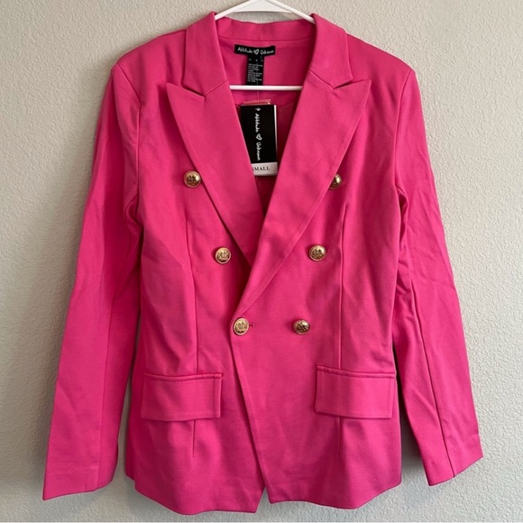 Attitude Unknown Women's Metallic Button Blazer Small - Picture 2 of 12